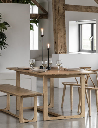 Albie Minimalist Dining Table - Natural