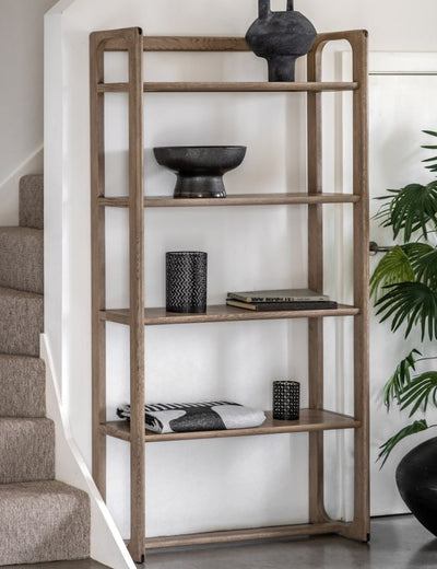 Albie Minimalist Tall Display Shelves - Smoked