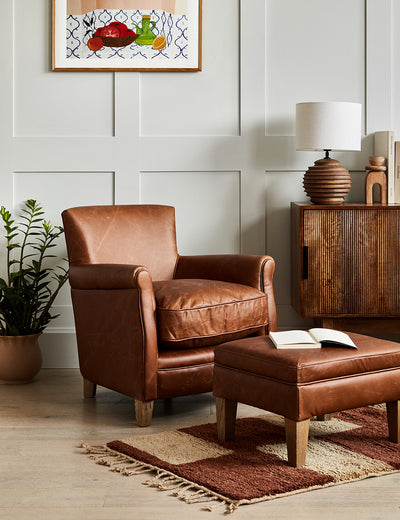 Arizona Brown Leather Armchair