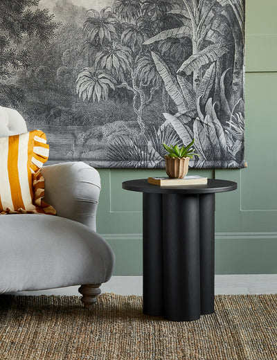 Black Abstract Side Table