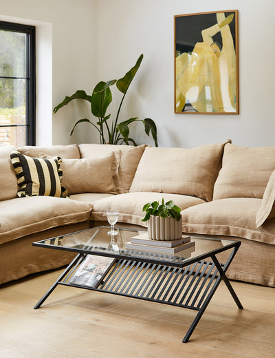 Black Glass Top Coffee Table