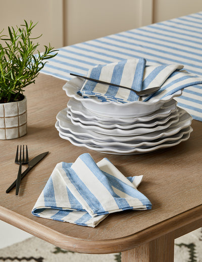 Blue Vintage Striped Napkins - Pack of 4