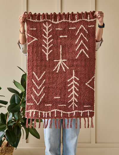 Brown And Ivory Tufted Bath Mat