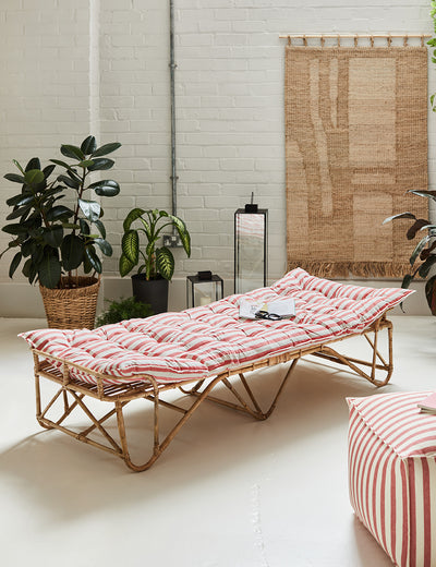 Coral Vintage Striped Seat Mattress