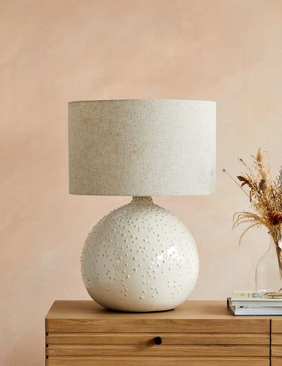 Cream Textured Table Lamp