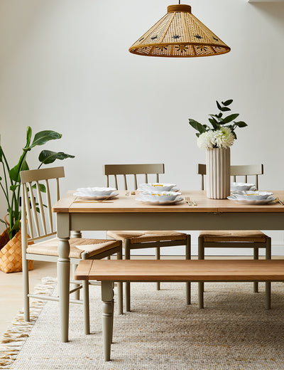 French Grey Oak Extendable Dining Table