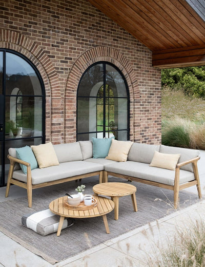 Smooth Wooden Outdoor Corner Sofa