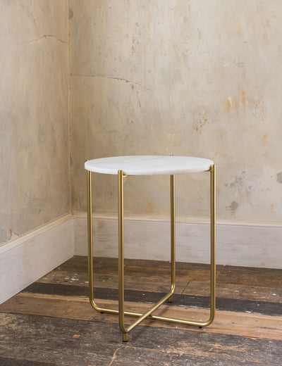 Gloria White Marble Side Table