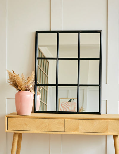 Brookby Small Black Paned Mirror
