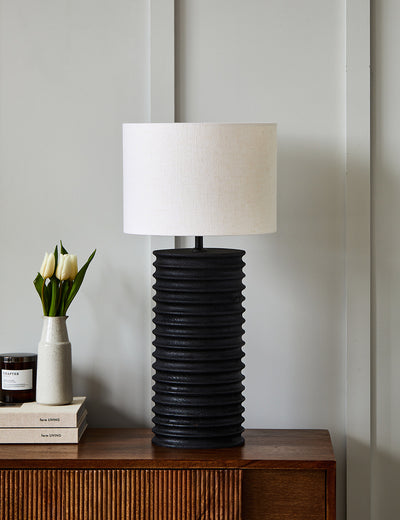 Mauro Mango Wood Table Lamp Base - Large Black