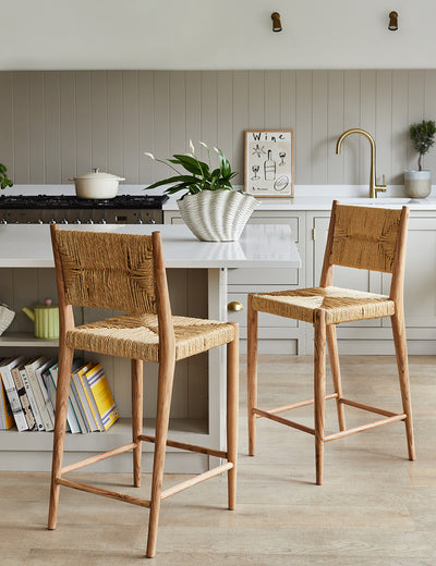 Natural Woven Counter Chair