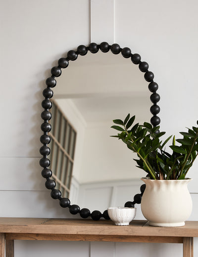 Oval Black Bobble Mirror