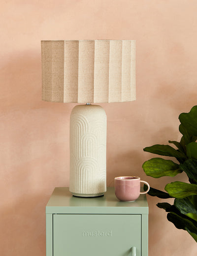 Pleated Cotton Cream Lamp Shade