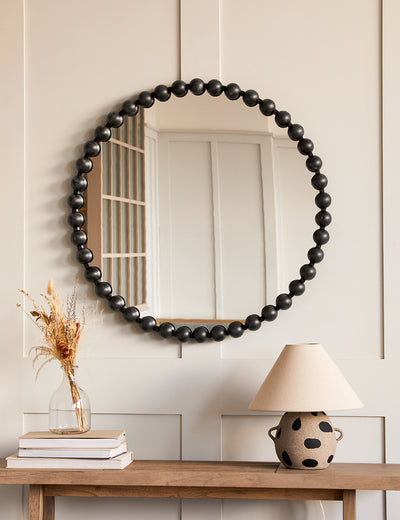 Round Black Bobble Mirror