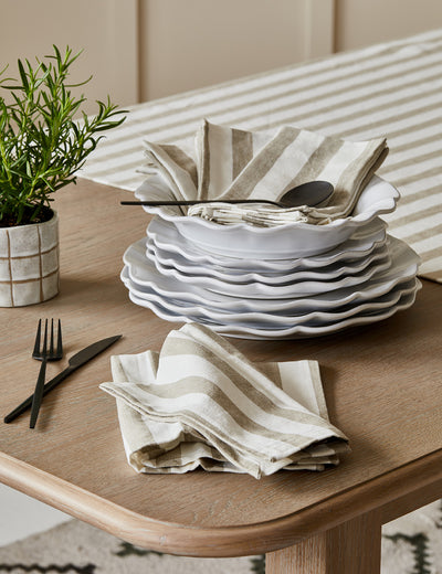 Sand Vintage Striped Napkins - Pack of 4