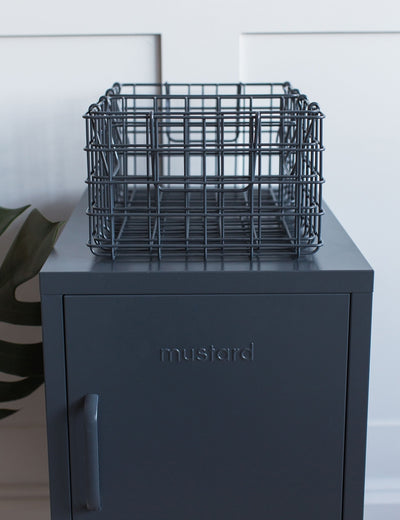 Mustard Made Set of Three Wire Baskets - Slate Grey 