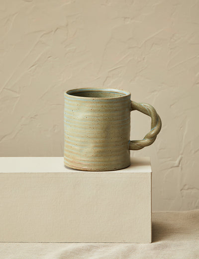 Twisted sandy blue mug