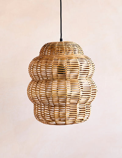 Wavy Bamboo Pendant Lampshade
