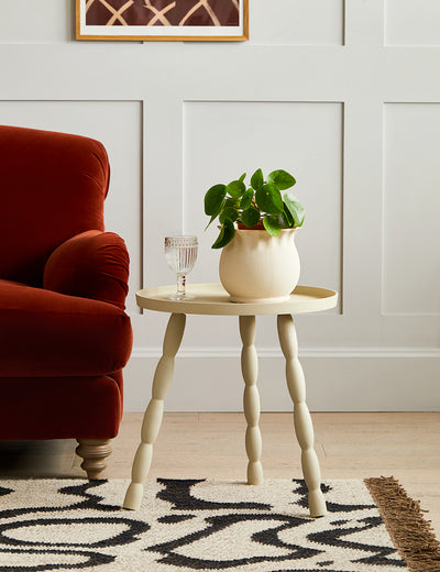 White Marshmallow Leg Side Table