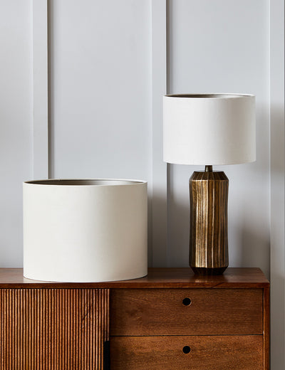 White Velour Lamp Shade - Two Sizes Available