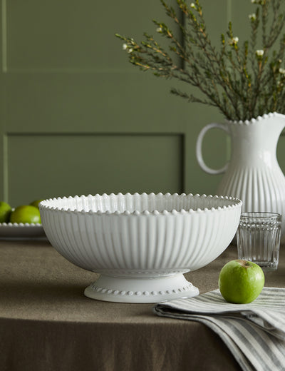 White Pearl Stoneware Centrepiece Serving Bowl